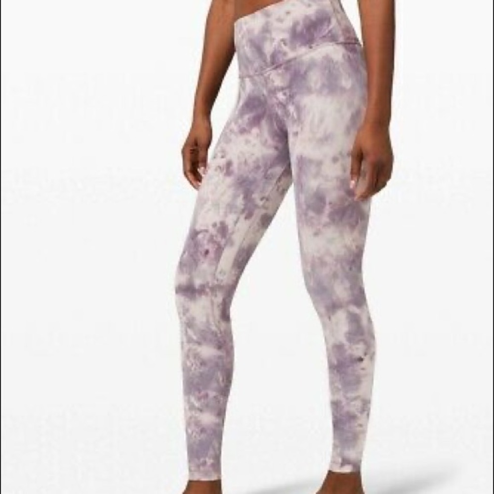 Lululemon 28” Diamond Dye Pink Bliss Graphite Purple size 2